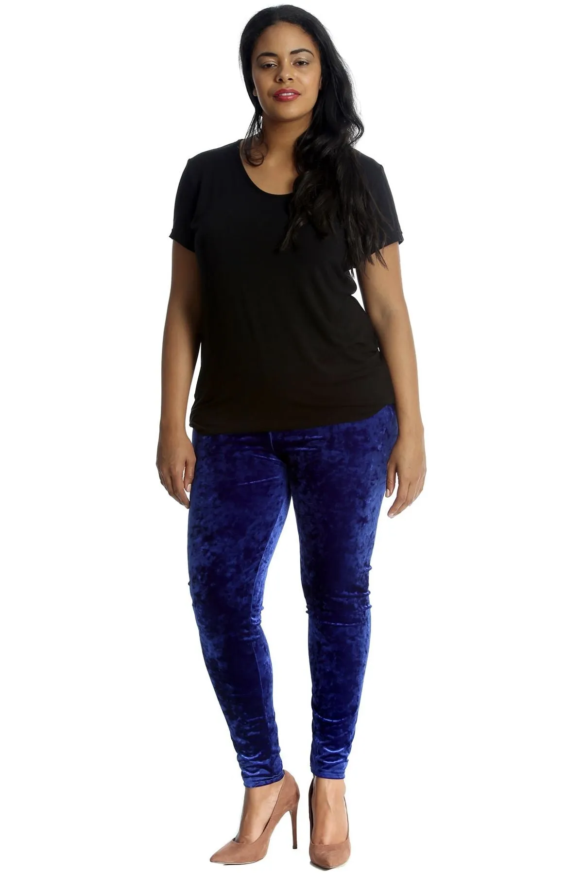 Plus Size Full Length Velvet Leggings