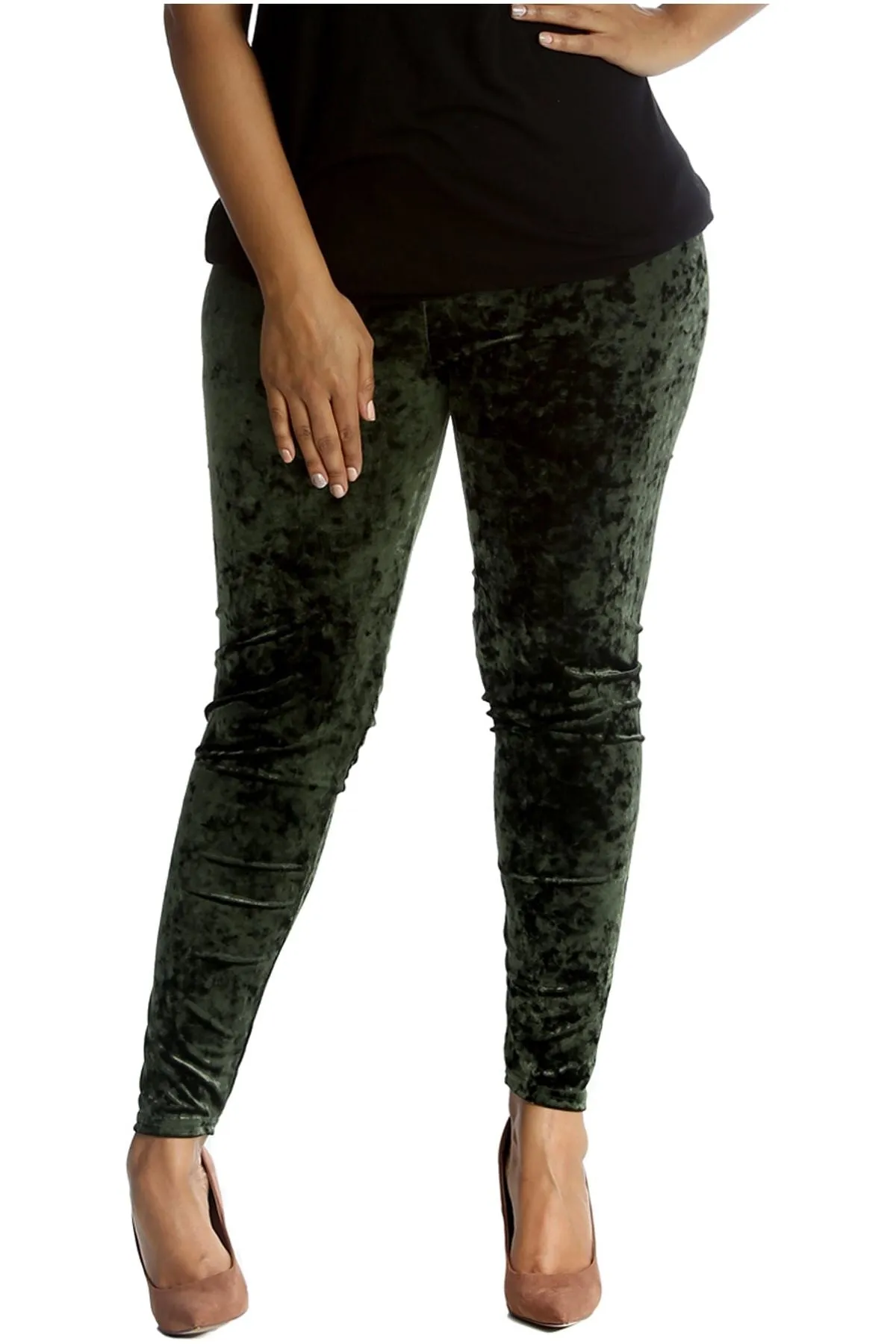 Plus Size Full Length Velvet Leggings