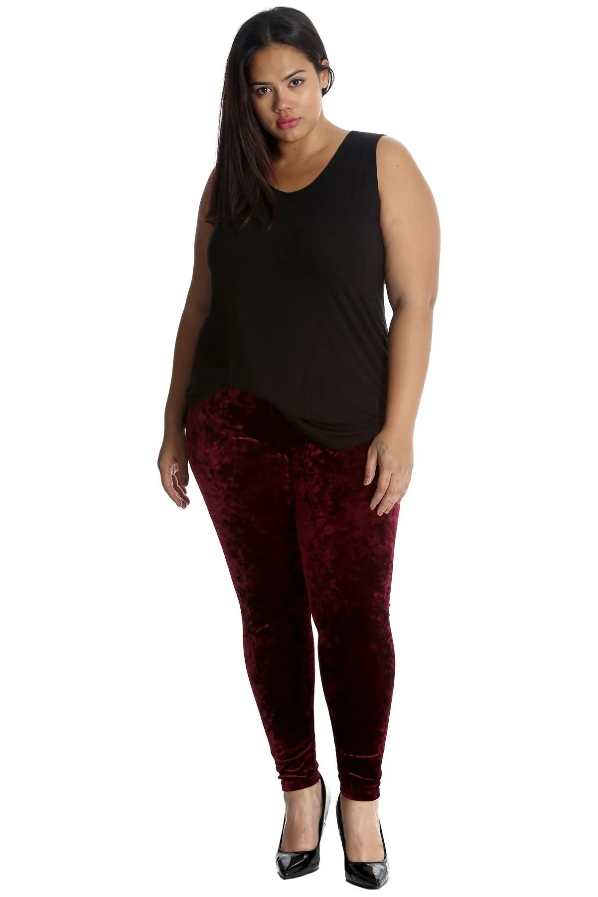 Plus Size Full Length Velvet Leggings