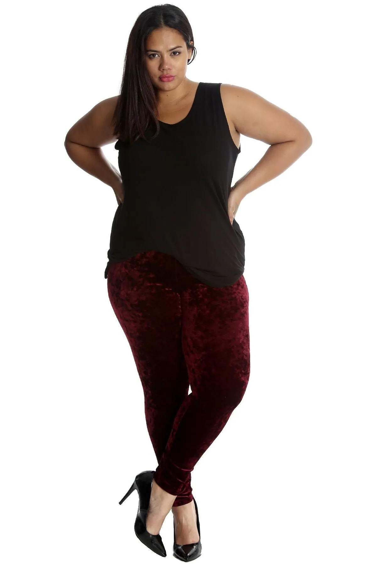 Plus Size Full Length Velvet Leggings
