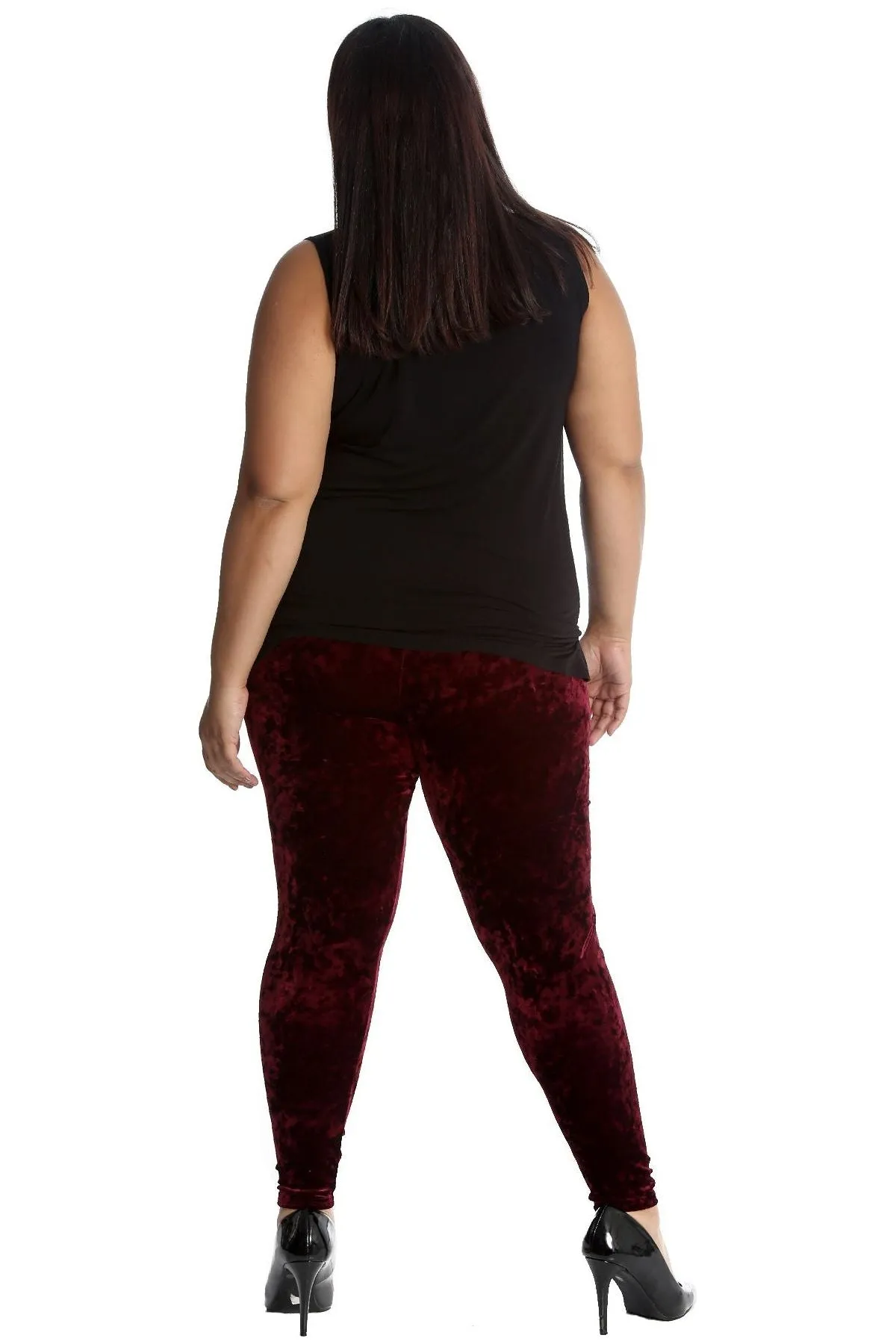 Plus Size Full Length Velvet Leggings