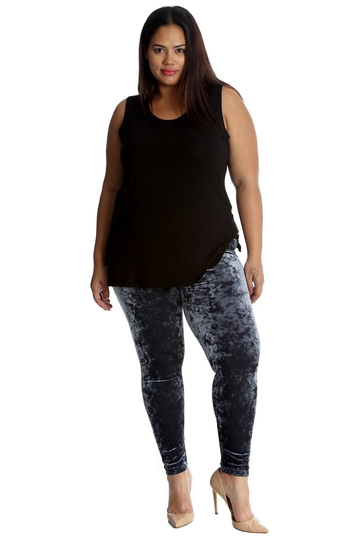 Plus Size Full Length Velvet Leggings