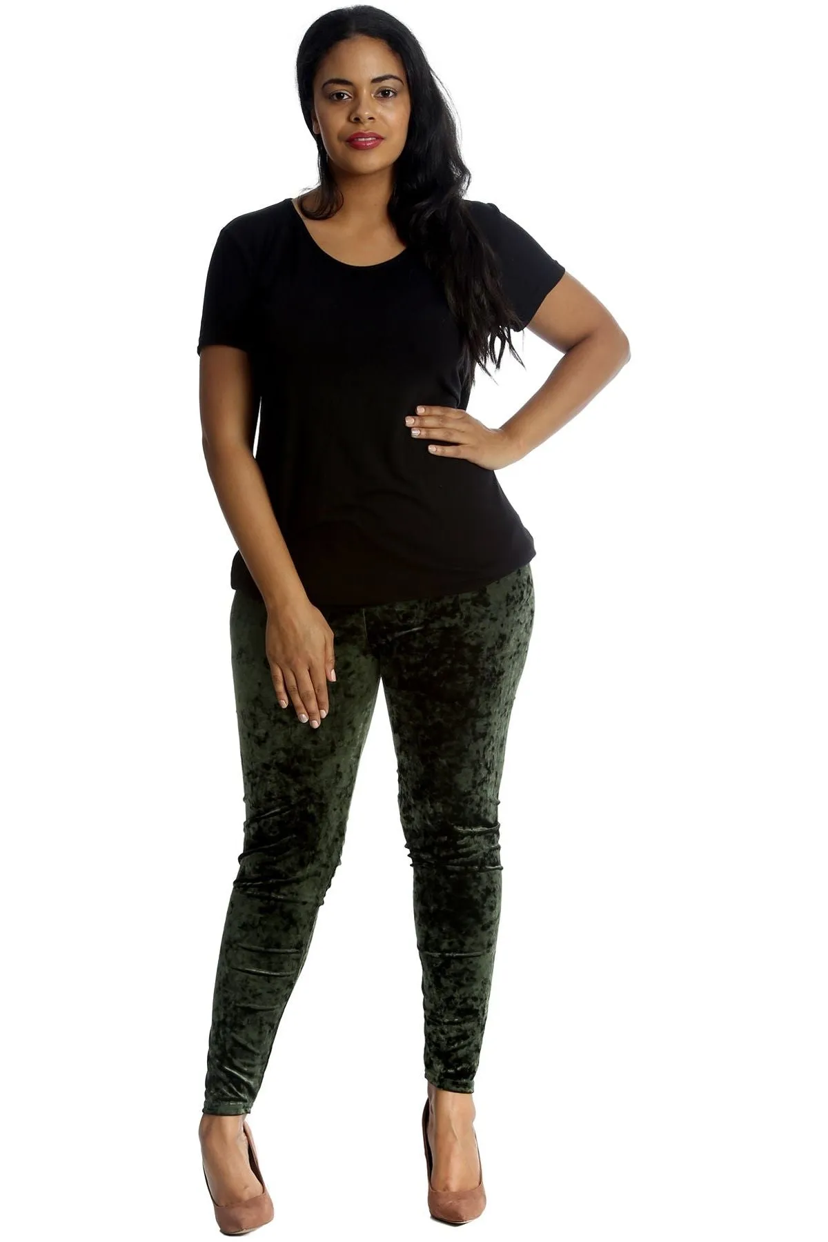 Plus Size Full Length Velvet Leggings