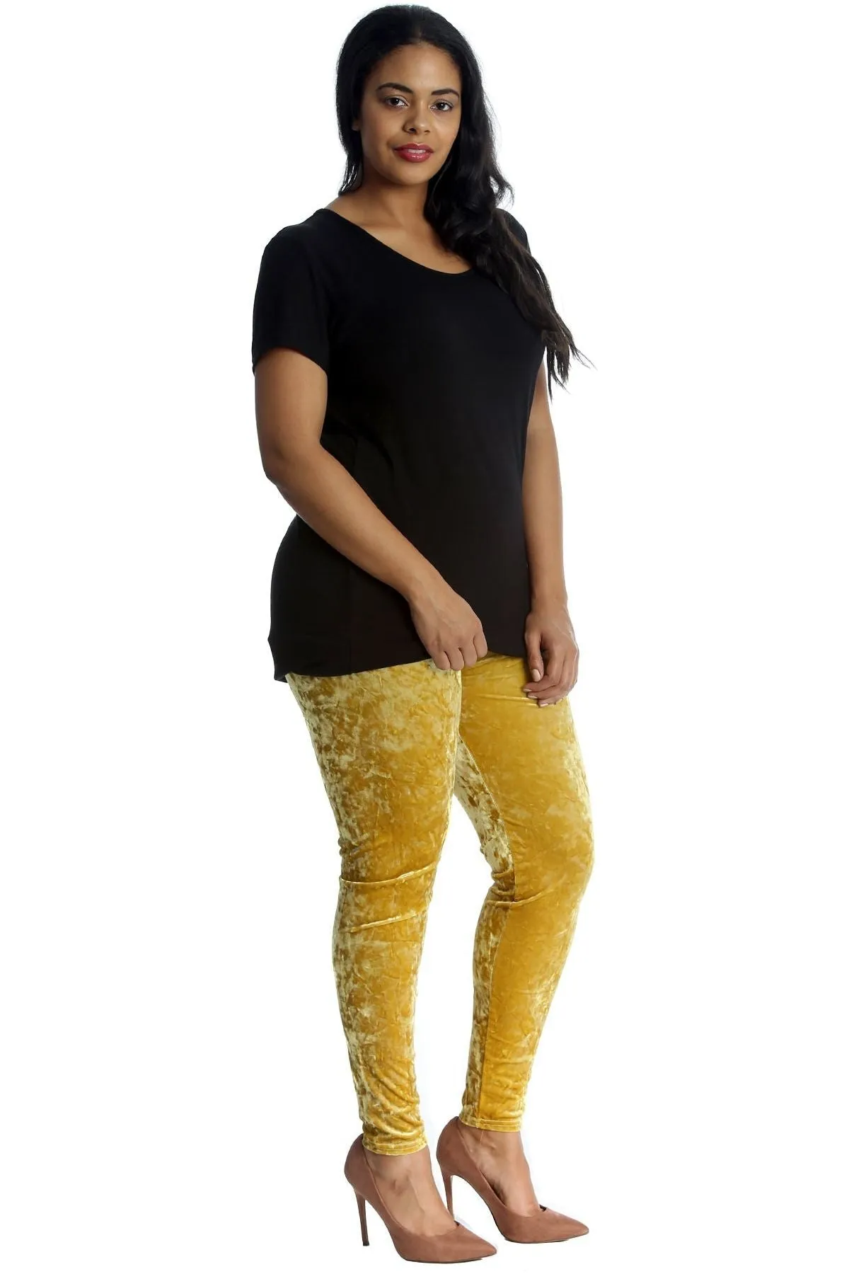 Plus Size Full Length Velvet Leggings