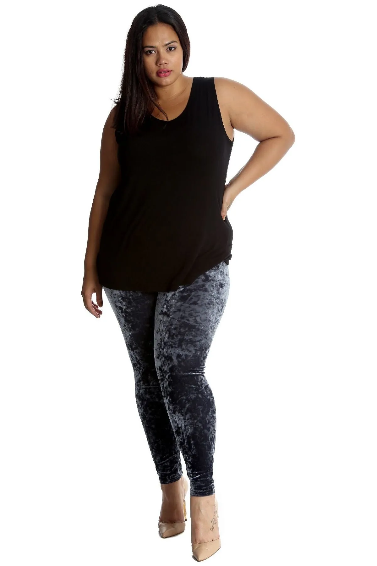 Plus Size Full Length Velvet Leggings