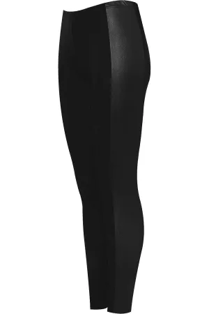 Plus Size Print Side Stripe High Waist Leggings