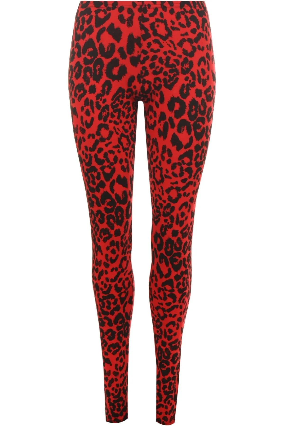 Plus Size Red Leopard Print Leggings