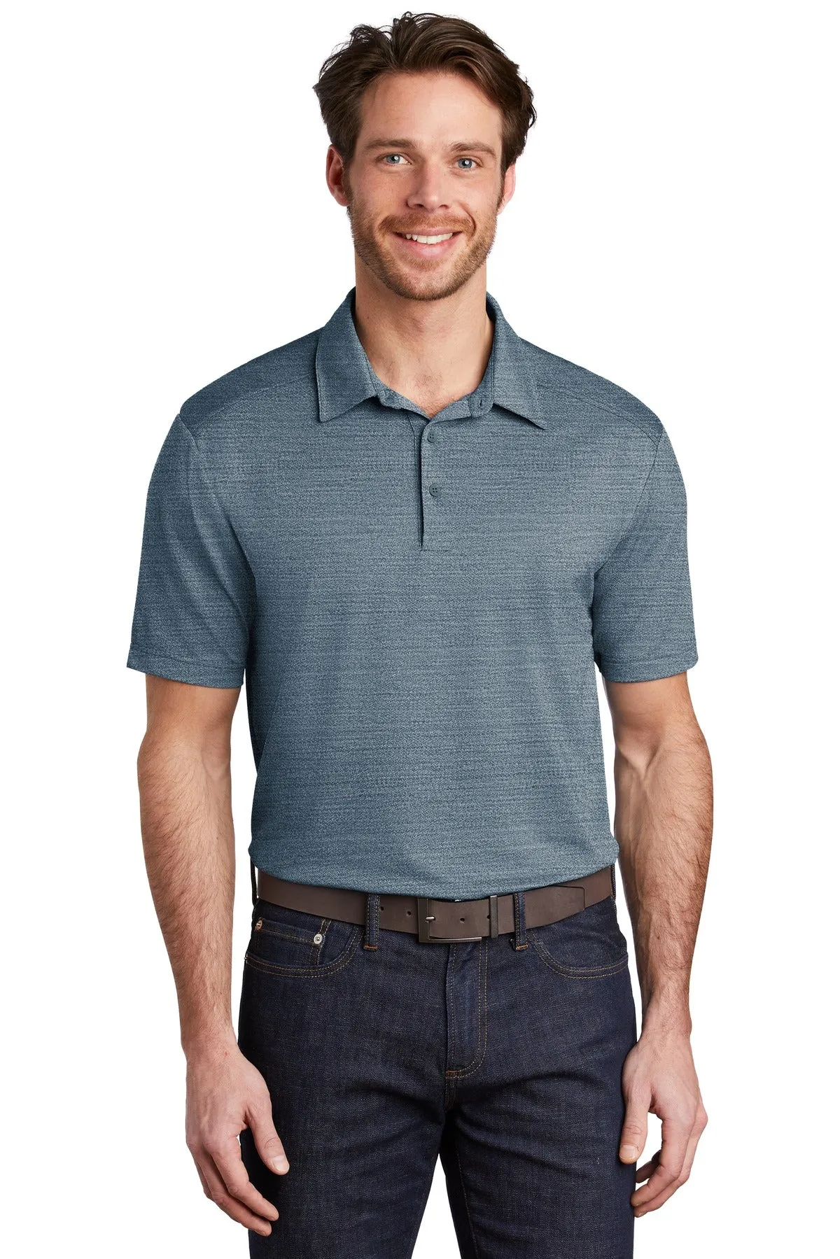 Port Authority  Stretch Heather Polo K583 Regatta Blue/ Gusty Grey