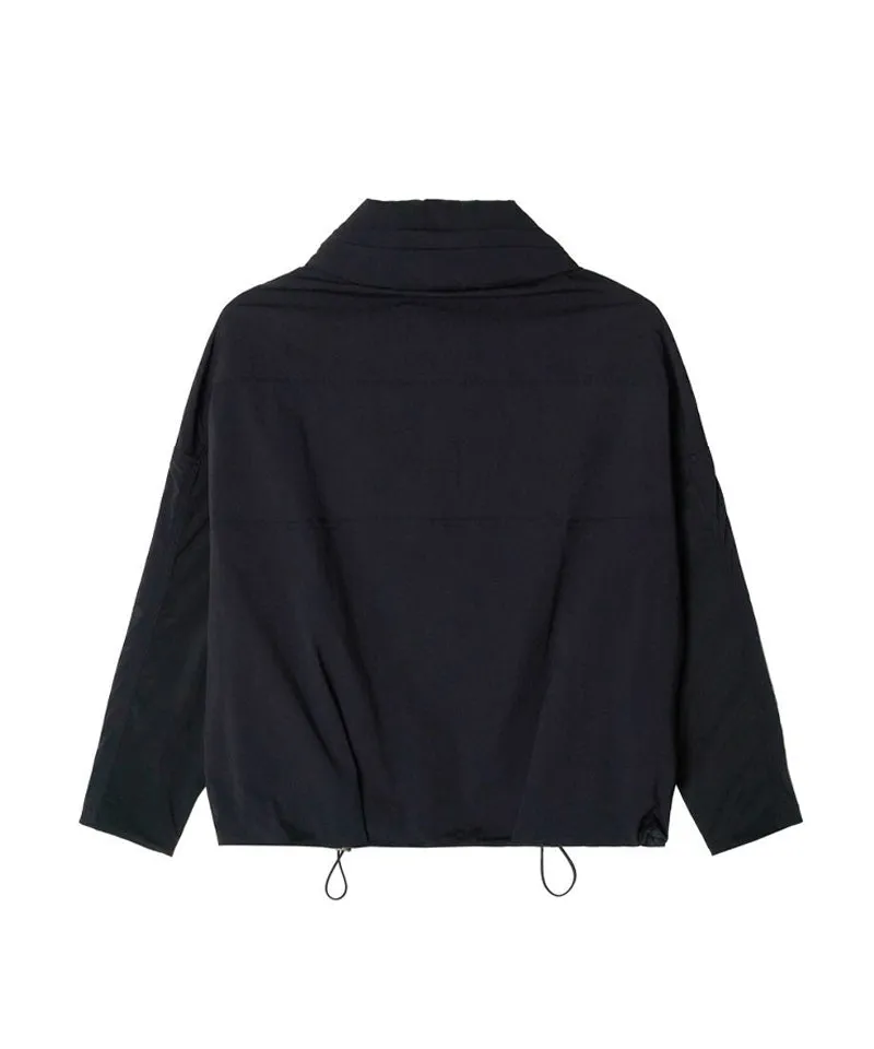 POSHERD Hidden Hood Big Pocket Wind Jumper - Black