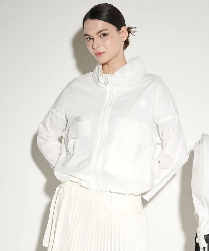 POSHERD Hidden Hood Big Pocket Wind Jumper - Off-White