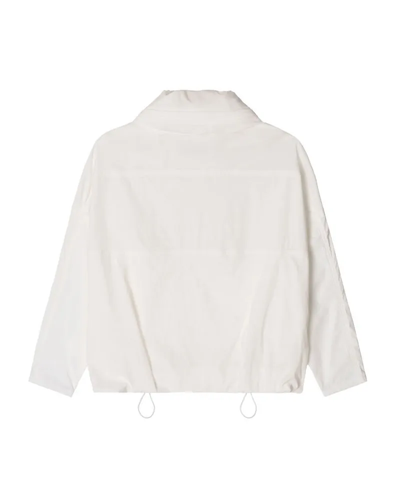 POSHERD Hidden Hood Big Pocket Wind Jumper - Off-White