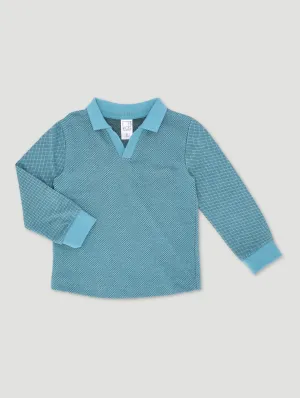 Pre-Boys Long Sleeve Notch Golfer - Blue