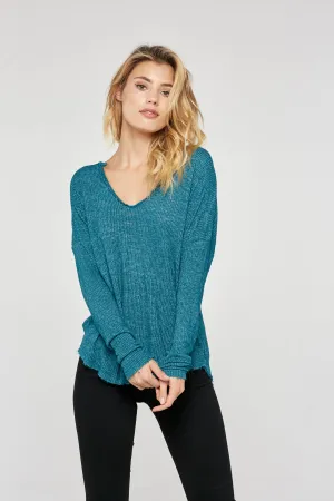 Project Social T Anouk V-Neck Long Sleeve Tee | Empress Jade