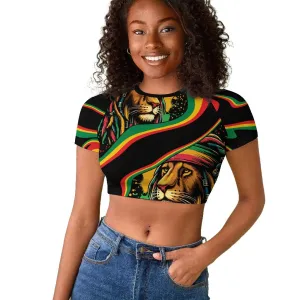 Proud Afro-Jamaicans Rasta Lion Raglan Cropped T shirt Reggae My Soul LT9