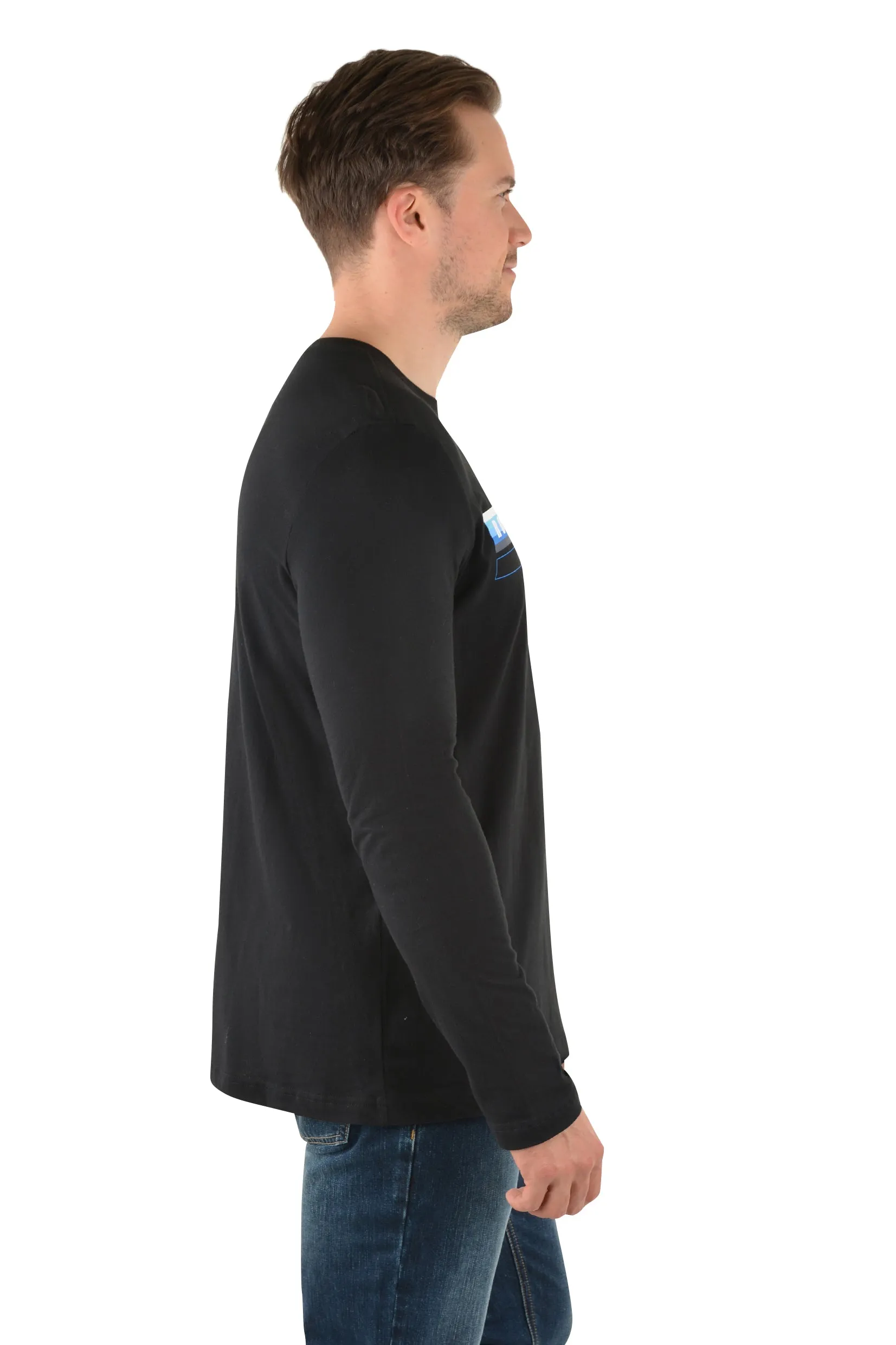 Pure Western Kempton LS Mens Tee Black