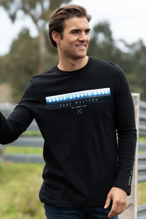 Pure Western Kempton LS Mens Tee Black