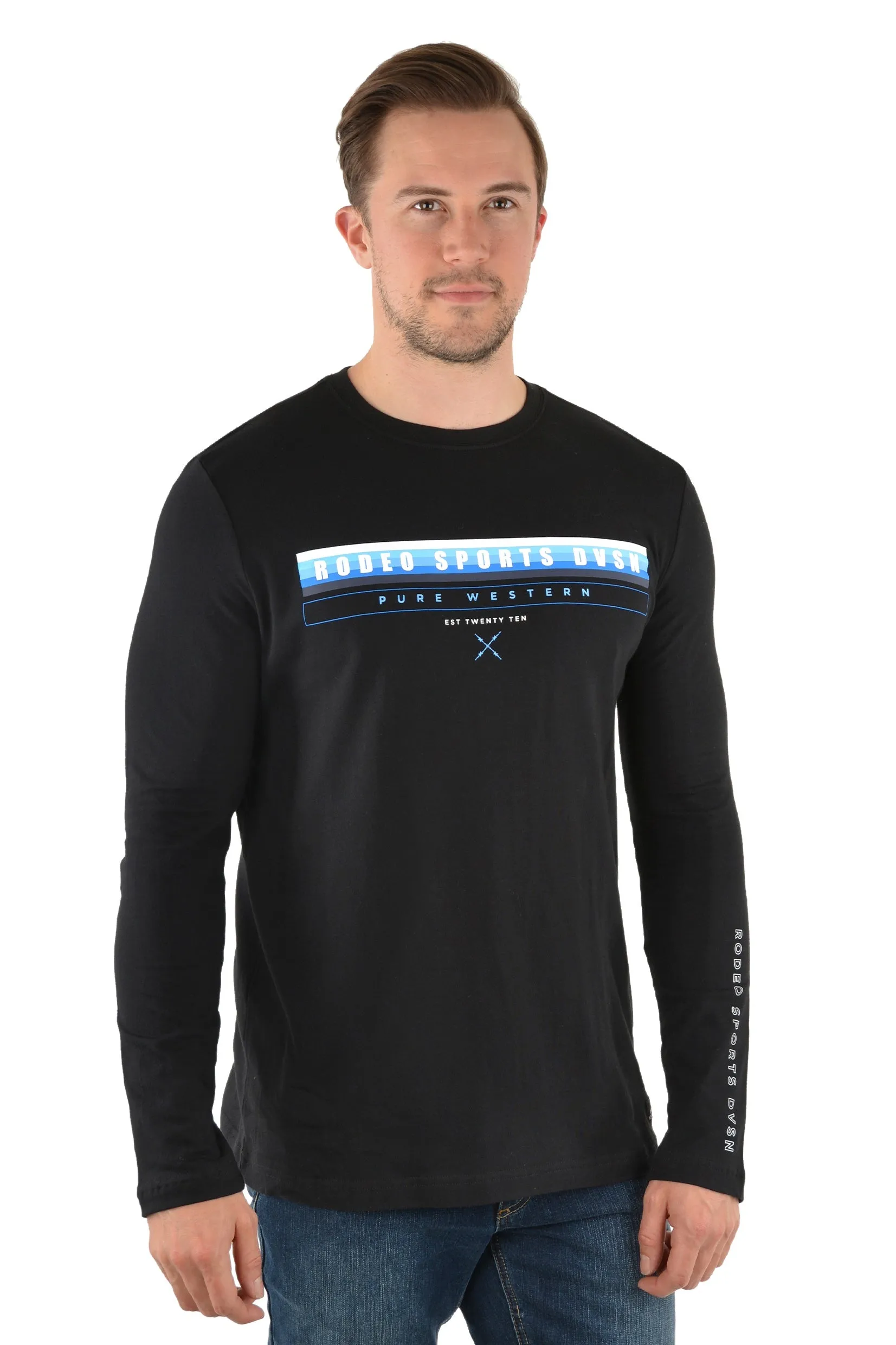 Pure Western Kempton LS Mens Tee Black