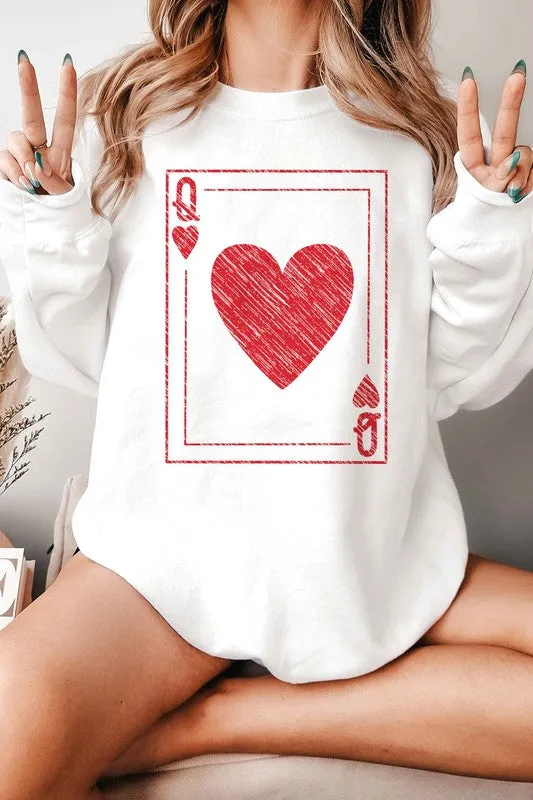 Queen Of Hearts Valentines Graphic Sweatshirt