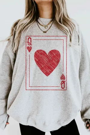 Queen Of Hearts Valentines Graphic Sweatshirt