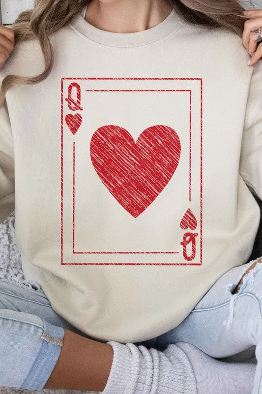Queen Of Hearts Valentines Graphic Sweatshirt