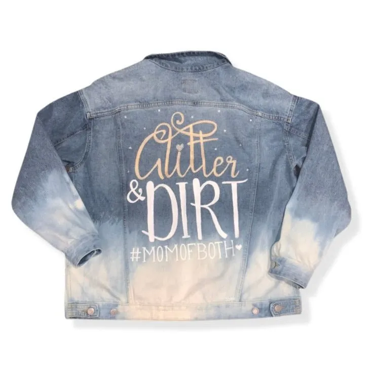 "Mom of Both" Custom Hand-Painted Denim Jacket