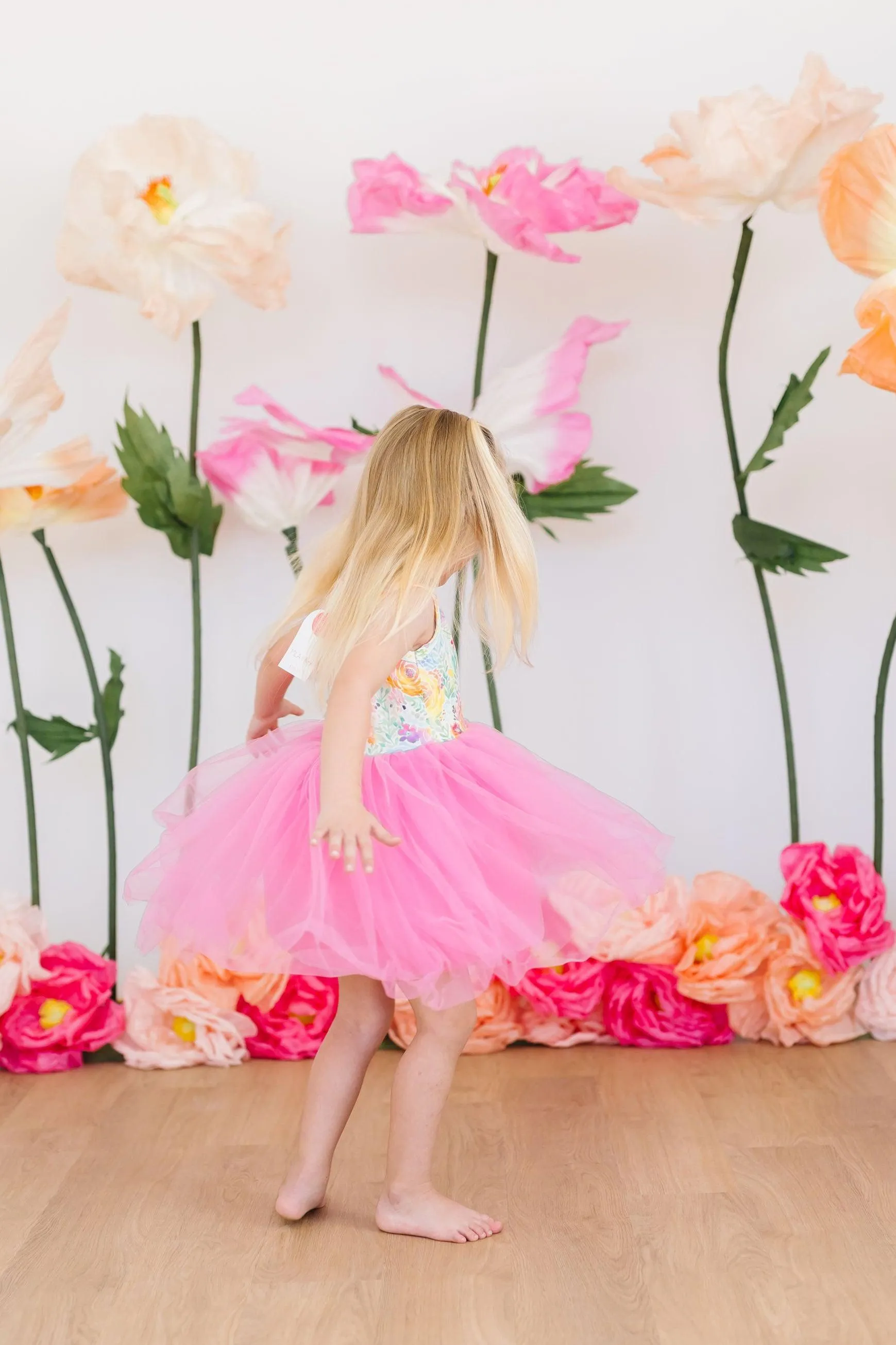 Rainbow Floral Tank Tutu Dress