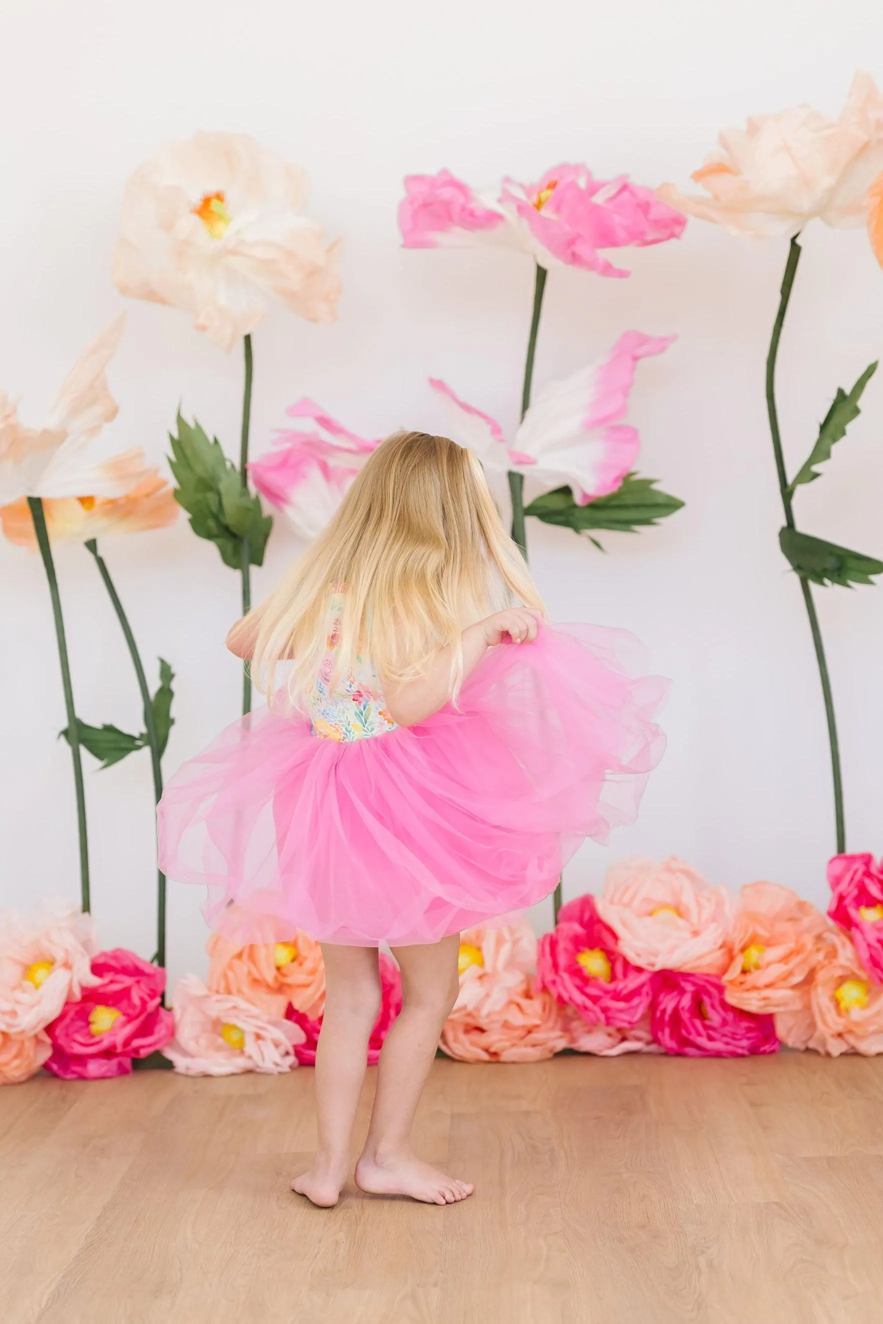 Rainbow Floral Tank Tutu Dress