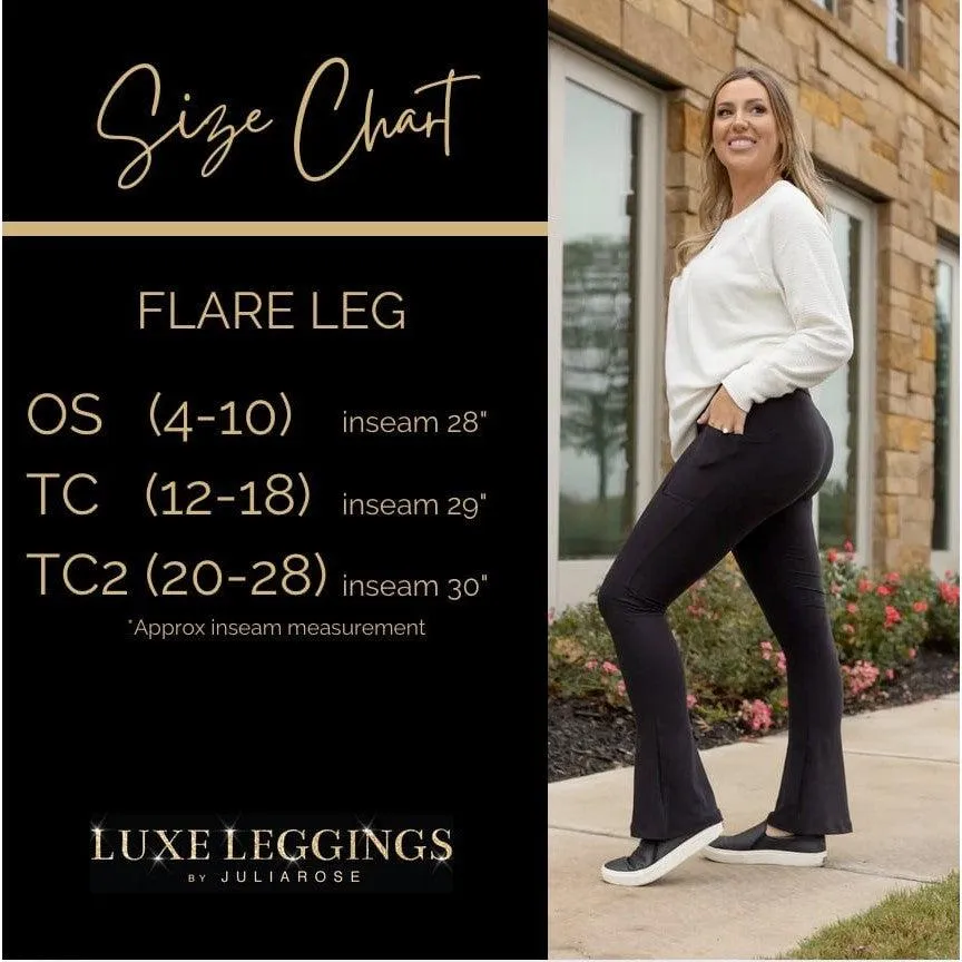 Ready to Ship | The Fiona - Black Flare Leggings WITH POCKETS - Luxe Leggings by Julia Rose® - Round 2