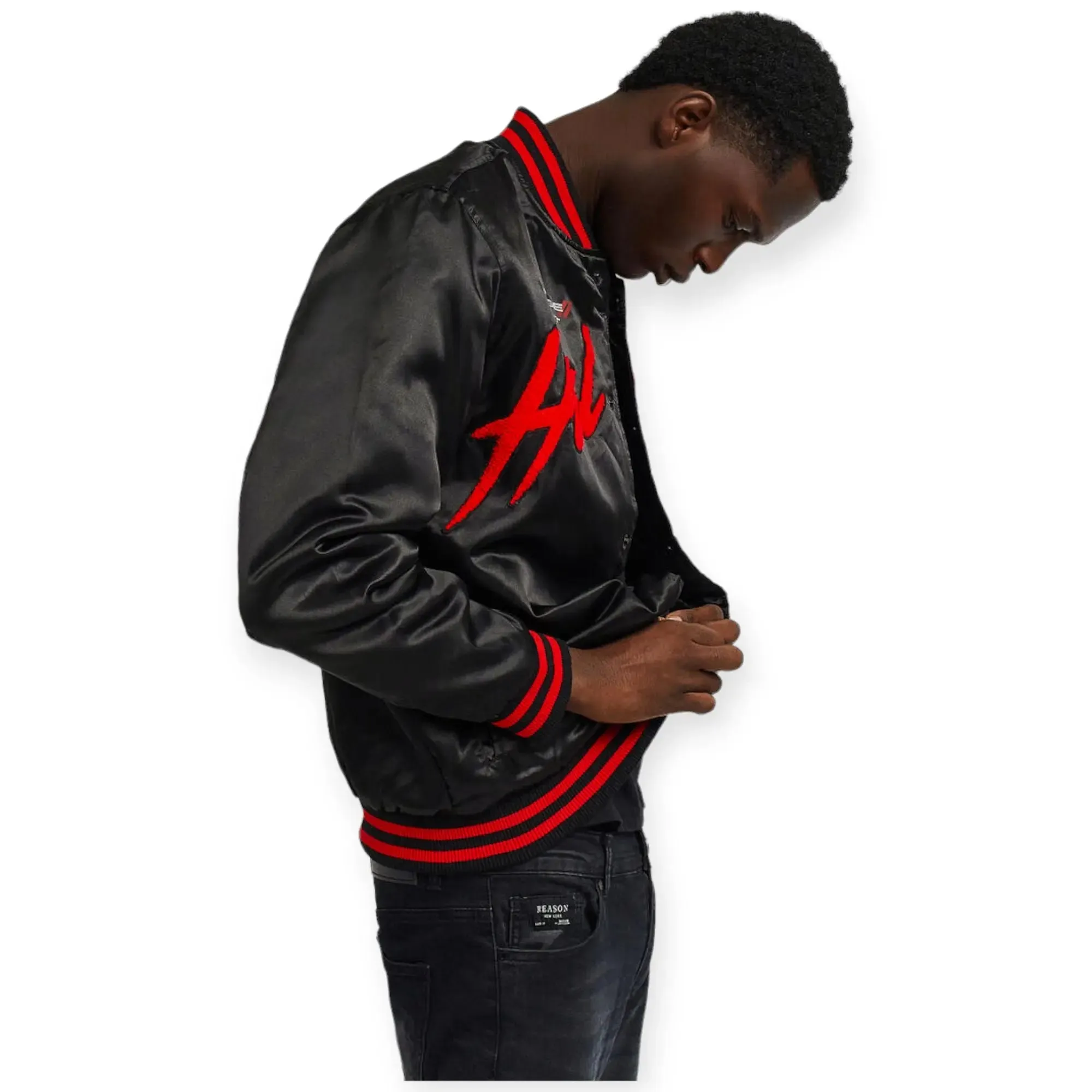 Reason Men Dodge Hellcat Flame Varsity(Black Red)