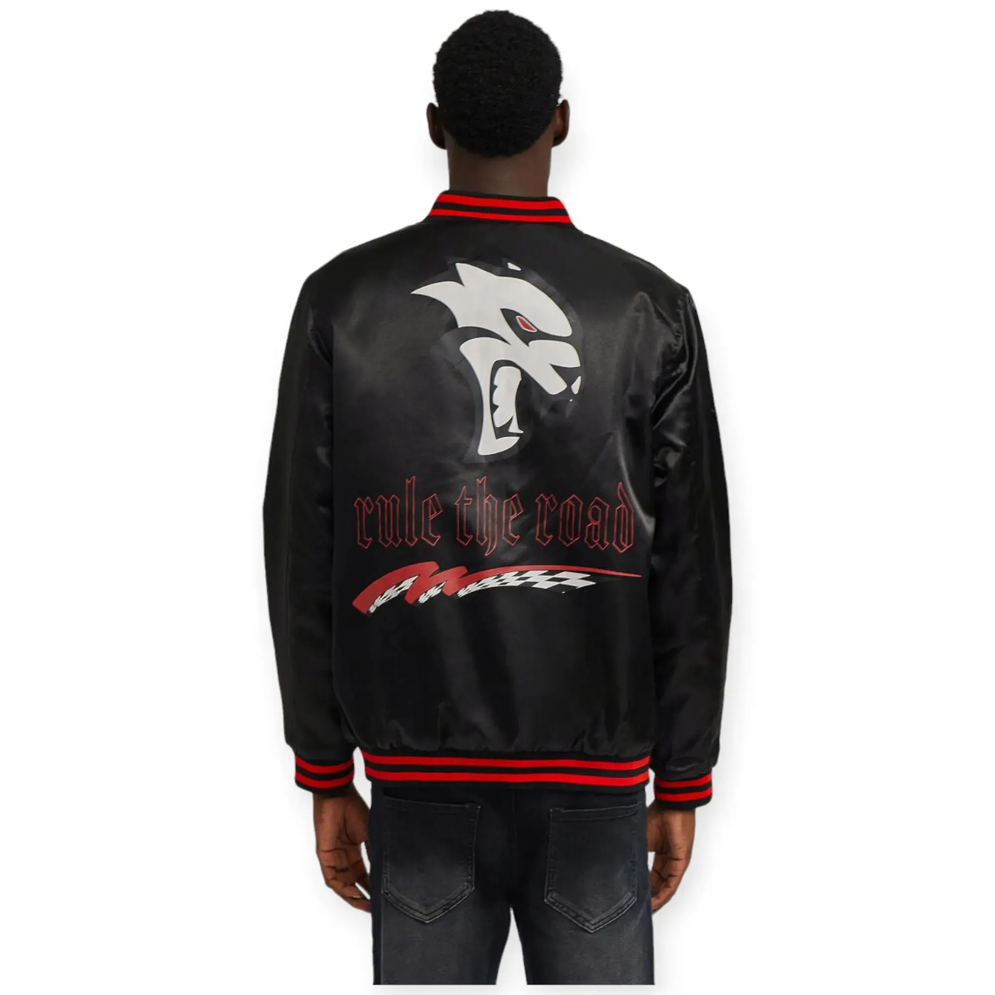 Reason Men Dodge Hellcat Flame Varsity(Black Red)