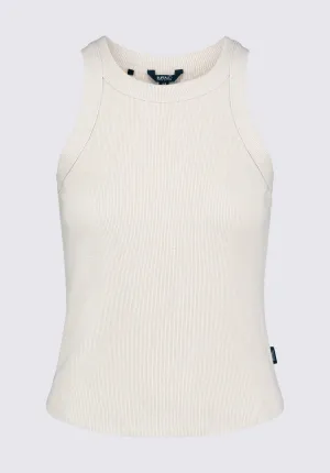 Regine Women's Ribbed Tank Top, Beige - KT0141S