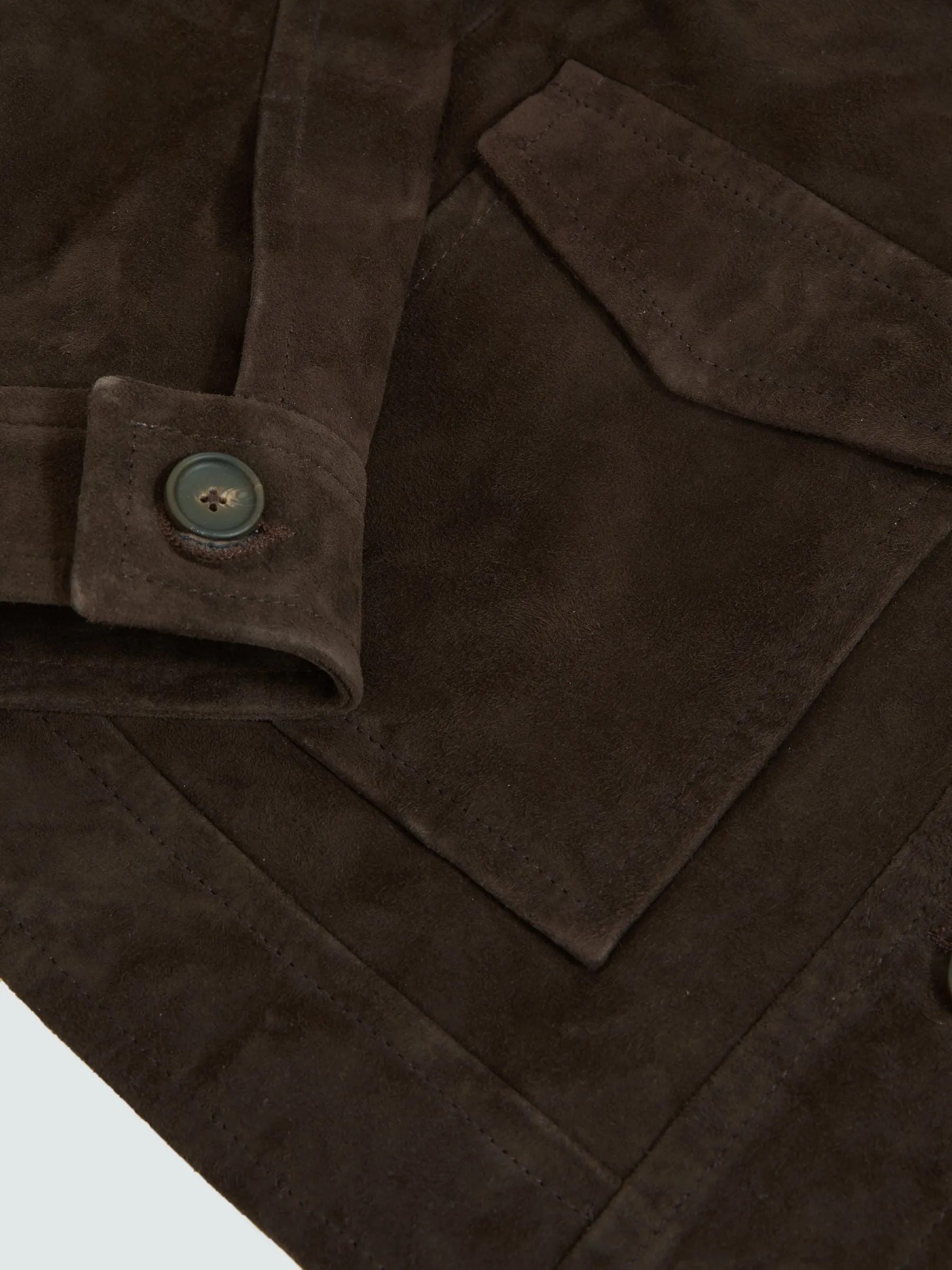 Reiss Trucker Jacket in Chocolate Brown
