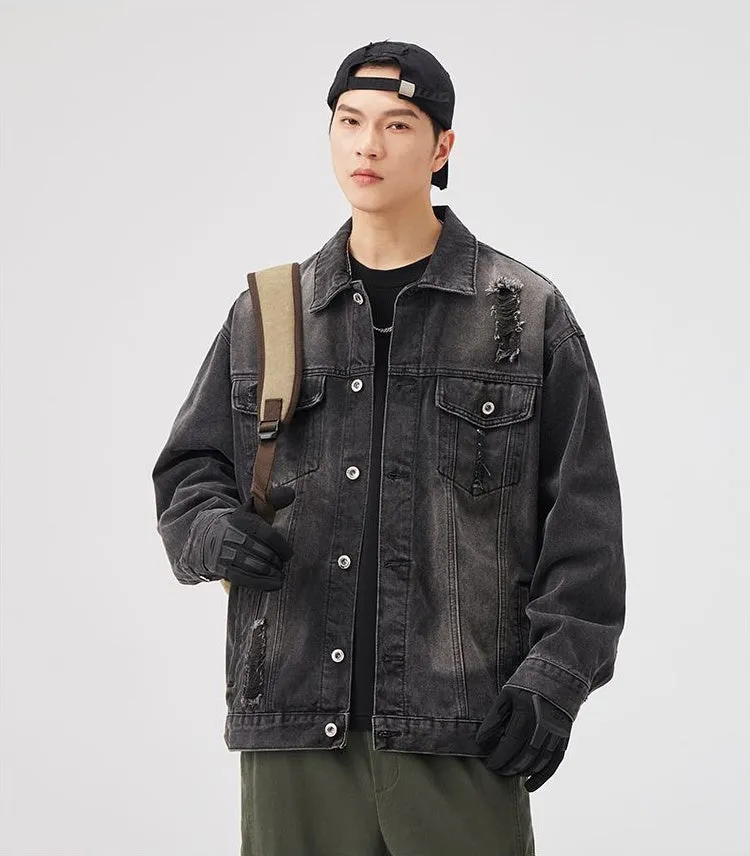 Relaxed-Fit Double Stitched Denim Jacket for Stylish Men