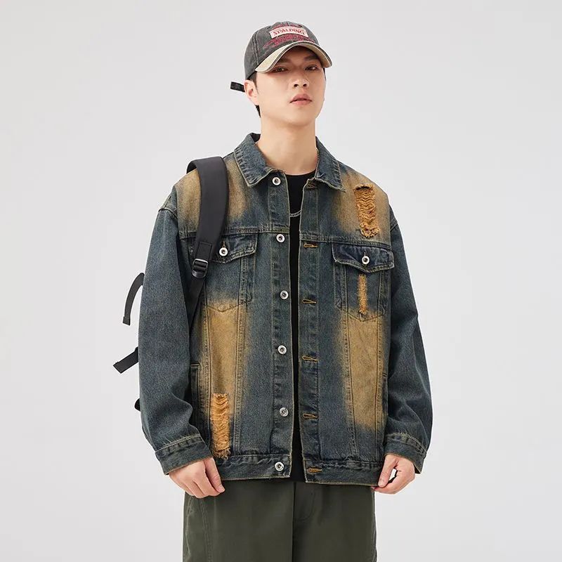 Relaxed-Fit Double Stitched Denim Jacket for Stylish Men