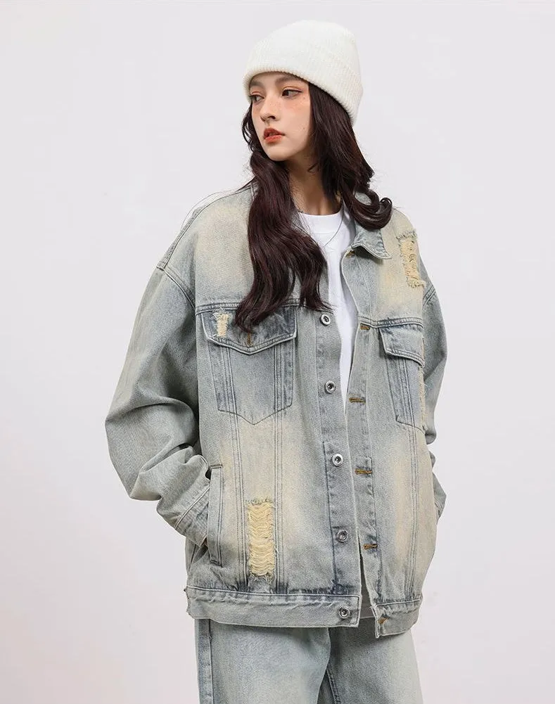 Relaxed-Fit Double Stitched Denim Jacket for Stylish Men
