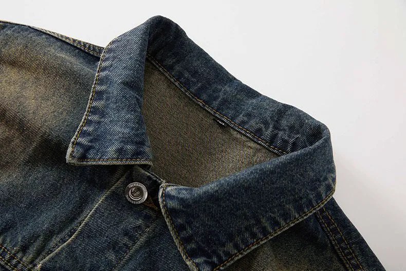 Relaxed-Fit Double Stitched Denim Jacket for Stylish Men