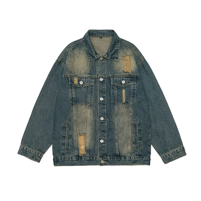 Relaxed-Fit Double Stitched Denim Jacket for Stylish Men