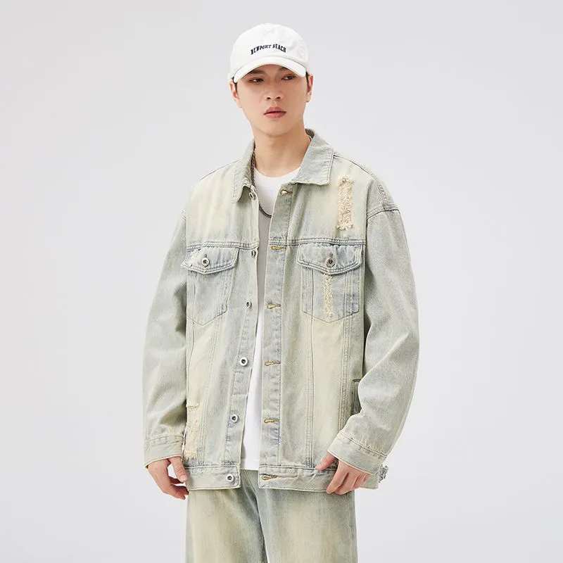 Relaxed-Fit Double Stitched Denim Jacket for Stylish Men