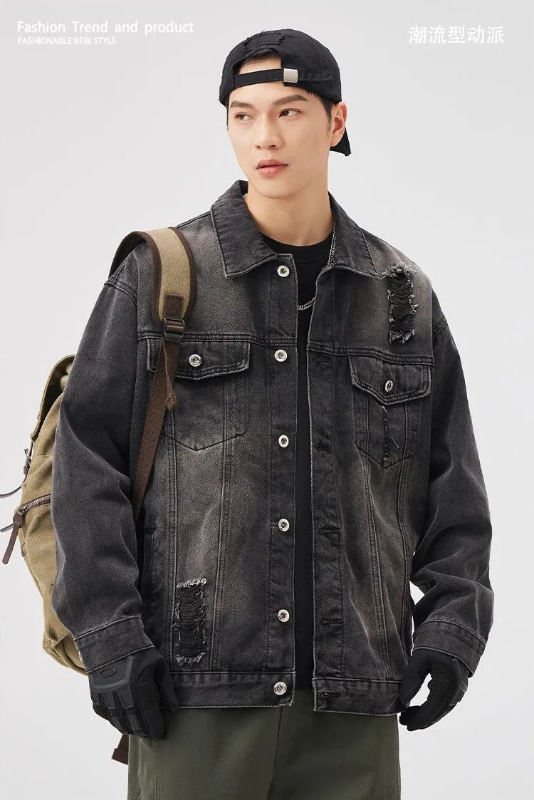Relaxed-Fit Double Stitched Denim Jacket for Stylish Men