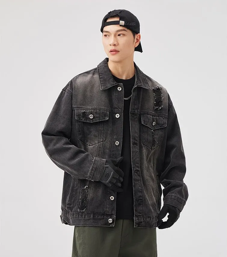 Relaxed-Fit Double Stitched Denim Jacket for Stylish Men