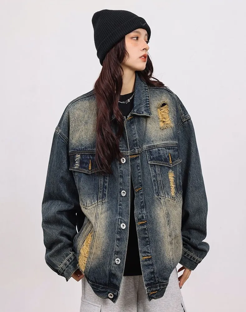 Relaxed-Fit Double Stitched Denim Jacket for Stylish Men