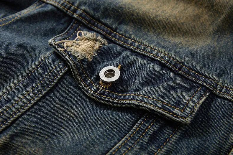 Relaxed-Fit Double Stitched Denim Jacket for Stylish Men