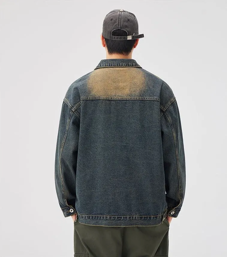 Relaxed-Fit Double Stitched Denim Jacket for Stylish Men