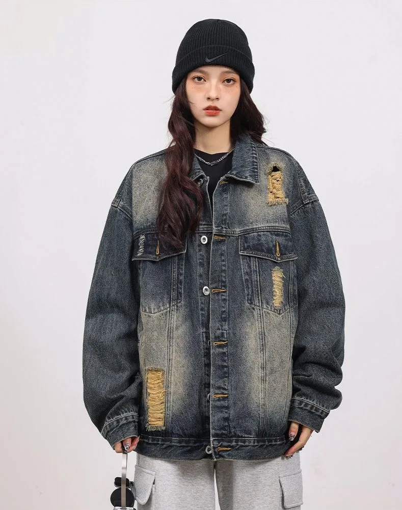 Relaxed-Fit Double Stitched Denim Jacket for Stylish Men