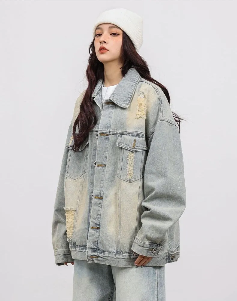 Relaxed-Fit Double Stitched Denim Jacket for Stylish Men