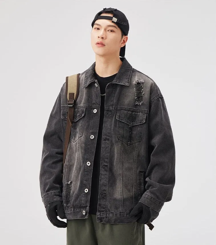 Relaxed-Fit Double Stitched Denim Jacket for Stylish Men
