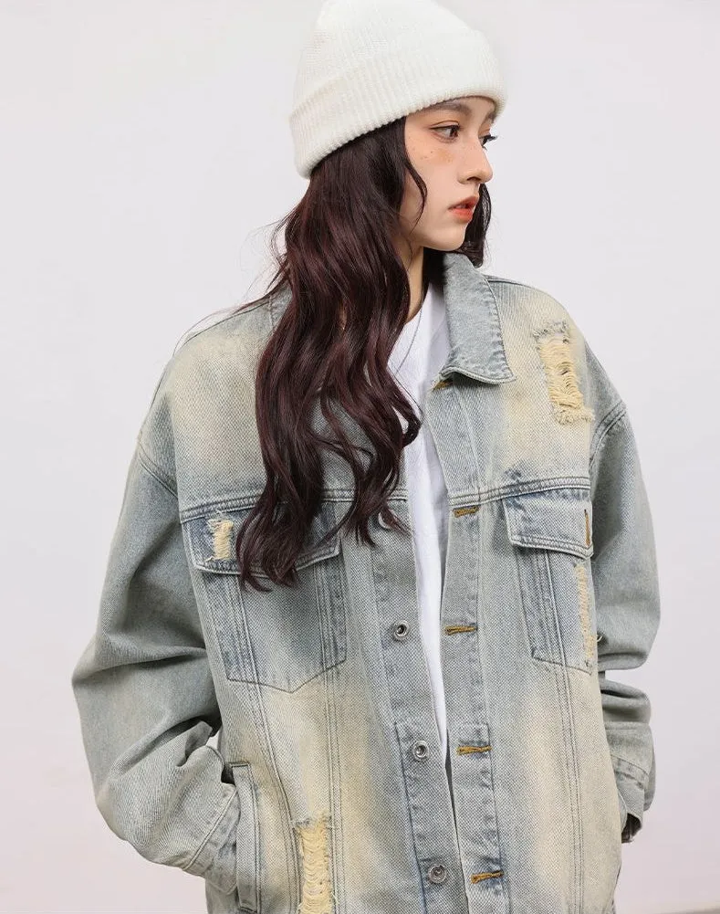 Relaxed-Fit Double Stitched Denim Jacket for Stylish Men