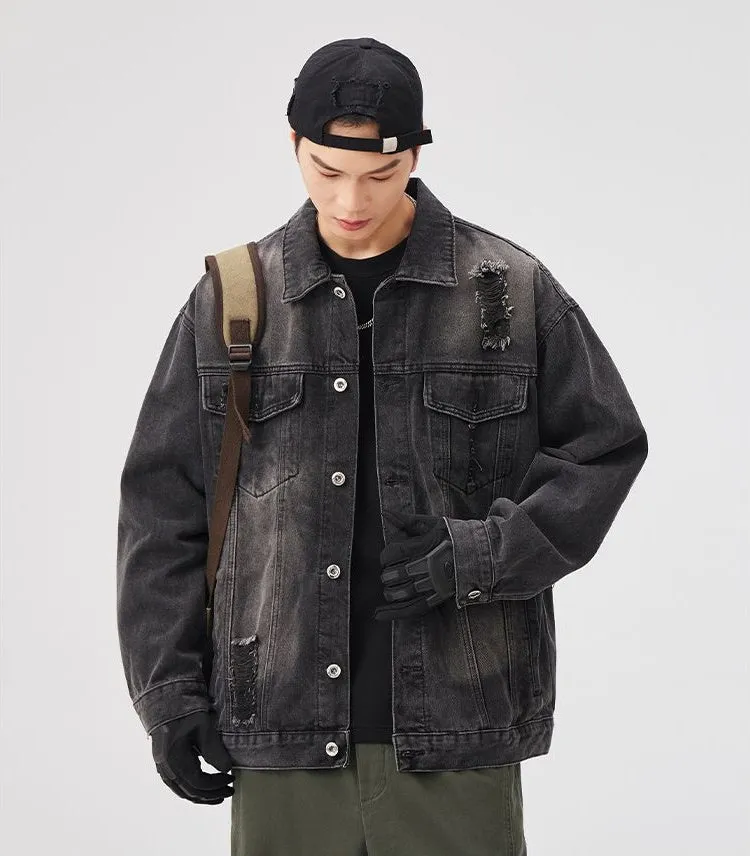 Relaxed-Fit Double Stitched Denim Jacket for Stylish Men