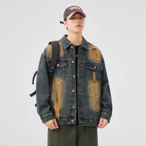 Relaxed-Fit Double Stitched Denim Jacket for Stylish Men