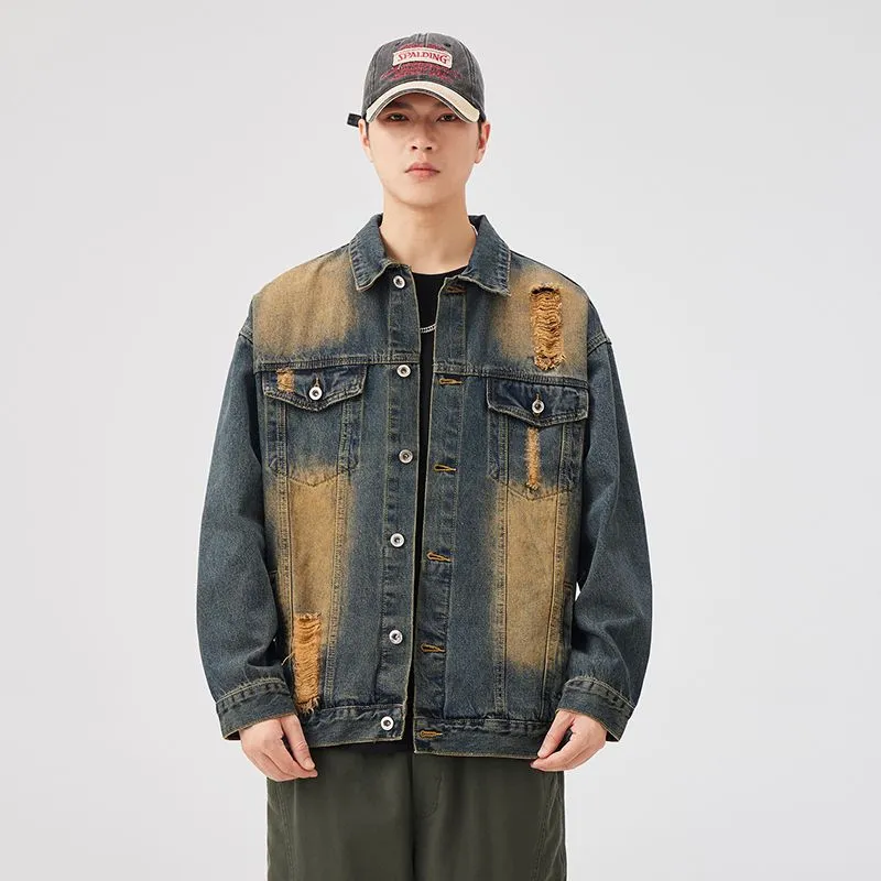 Relaxed-Fit Double Stitched Denim Jacket for Stylish Men